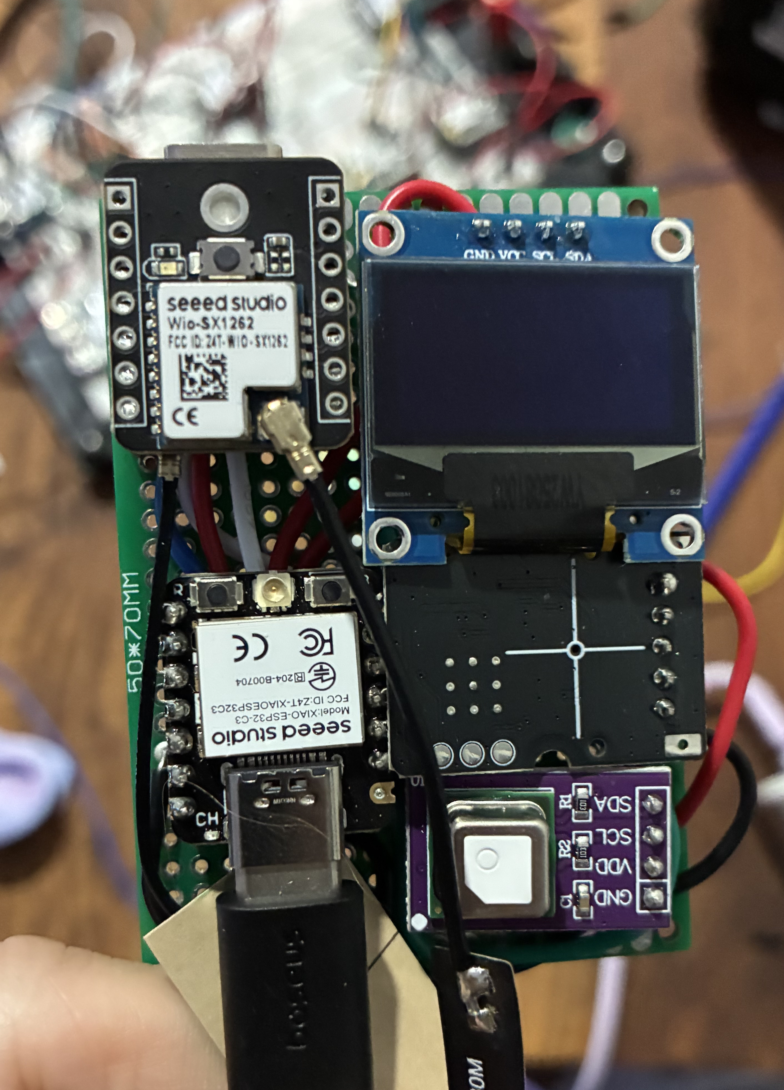 Completed probe with components